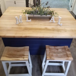 Ambrosia Maple Wood Countertop w/ matching stools