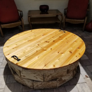 Cedar firepit cover