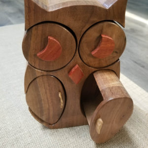 Custom Wood Owl Storage Box