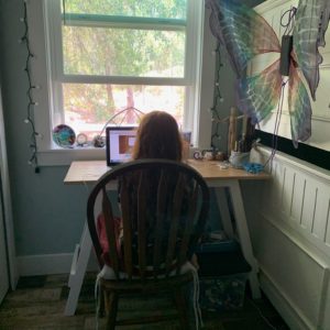 Small plywood top children's desk