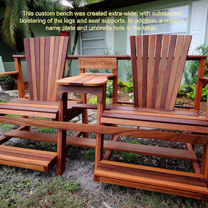 extra wide custom adirondack chairs made with dark colored wood